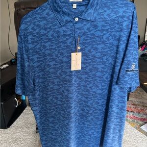 Peter Millar A&M Camo Blue Polo Shirt